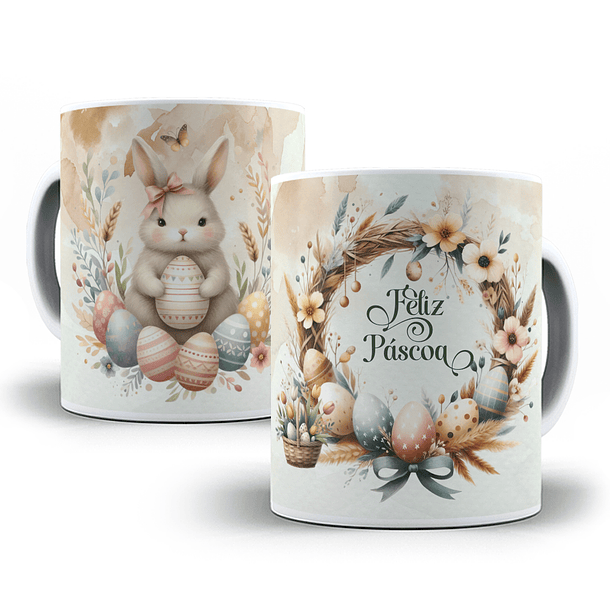 9 Artes para Caneca Páscoa Coelhinho Arquivo em Jpg  9