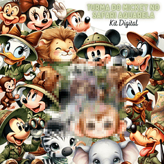 Kit Digital Turma do Mickey Safari Arquivo em Png 
