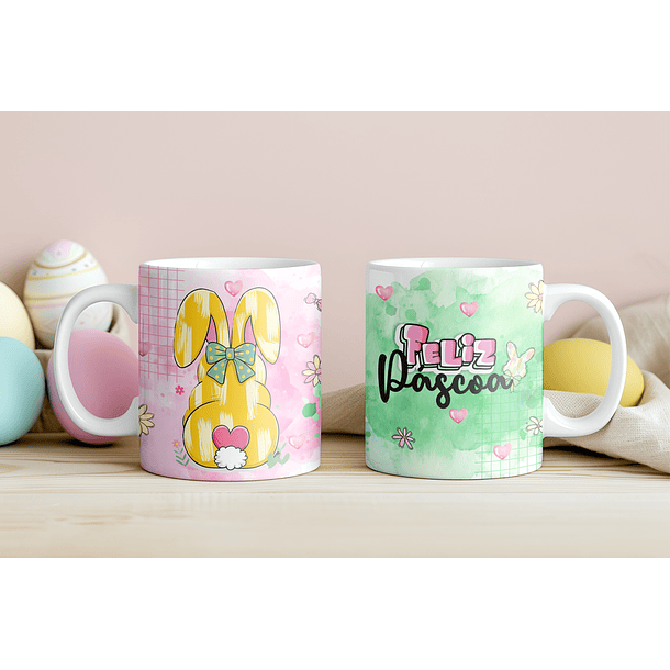 12 Artes para Caneca Páscoa Aquarela Arquivo em Jpg 3