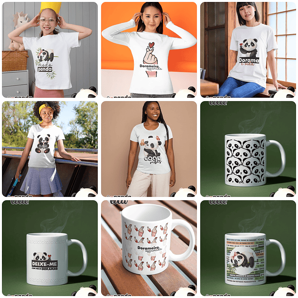 20 Artes para Caneca Panda Arquivo em Jpg 1