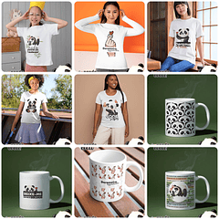 20 Artes para Caneca Panda Arquivo em Jpg