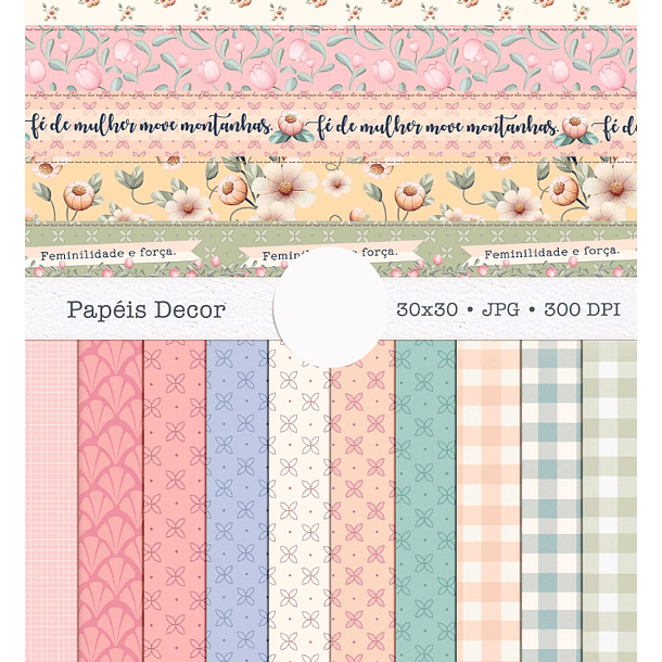 Kit Digital Fé Menina Frases Png  2