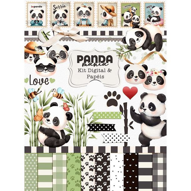 Kit Digital Panda Mania Png 