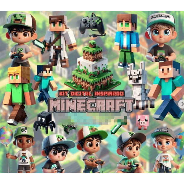 Kit Digital Minecraft em Png 