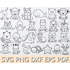 Kit Digital Contorno Animais Png 4