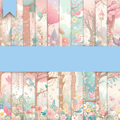 Kit Digital Papeis Digitais Fundos Jardim Encantado Png 