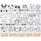 Kit Digital Contorno Animais Png 5