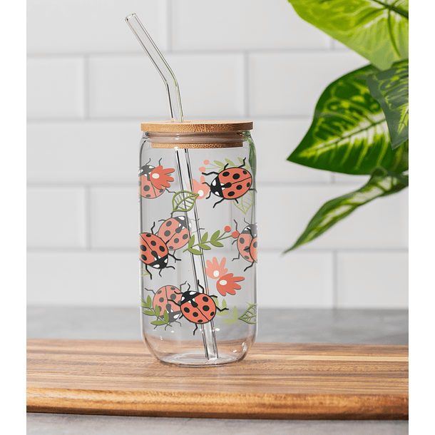 150 Artes para Copo Tampa de Bambu Café Gelado Copo de Vidro Coffe Glass Arquivo em Png  11