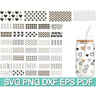 500 Artes para Copo Tampa de Bambu Café Gelado Copo de Vidro Coffe Glass Arquivo em Png  2