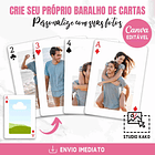 Baralho de Poker Personalizado Editavel no Canva Adicione Suas Fotos e Frases Favoritas! Crie e Personalize Agora Mesmo! 1