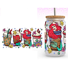 500 Artes para Copo Tampa de Bambu Café Gelado Copo de Vidro Coffe Glass Arquivo em Png  9