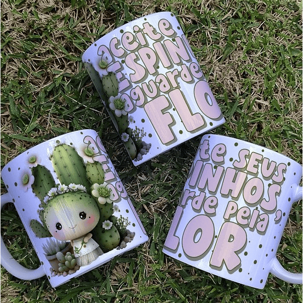 Artes Caneca Cacto Aceite Seus Espinhos e aguerde pela Flor Arquivo em Jpg