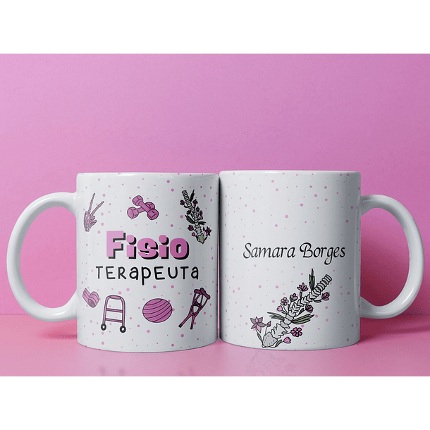 Arte para Caneca Profissão Fisioterapia Arquivo em Jpg 1