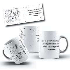 Artes Caneca Leão de Judá Seja forte e Corajosa Arquivo Editável