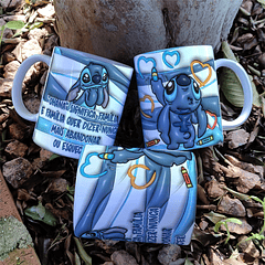 Artes Caneca Stitch Ohana Família Inflada Arquivo em Jpg