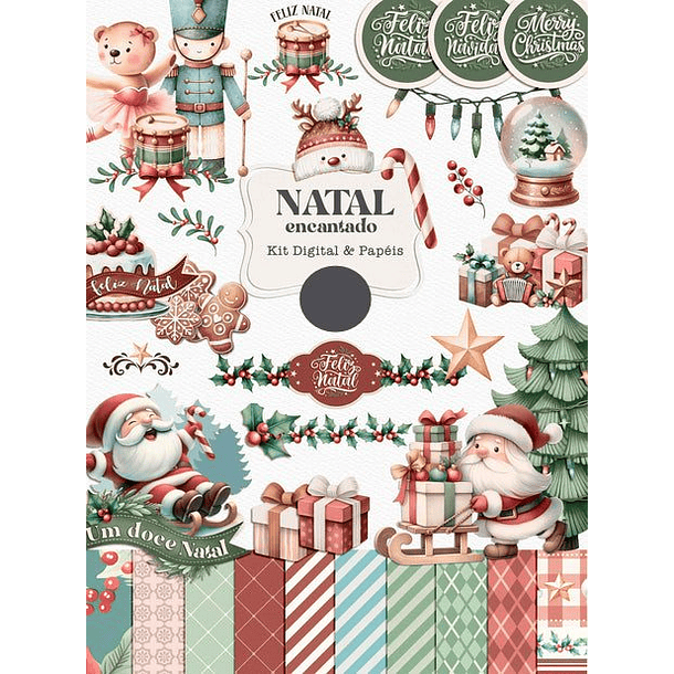 Kit Digital Natal encantado Papai Noel em Png 1