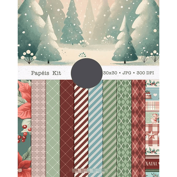 Kit Digital Natal encantado Papai Noel em Png 2