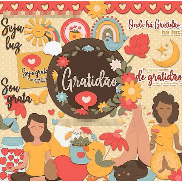Kit Digital Gratidão em Png