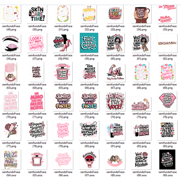 Kit Digital Frases Dia das Mulheres Motivaciaonal em Png  20