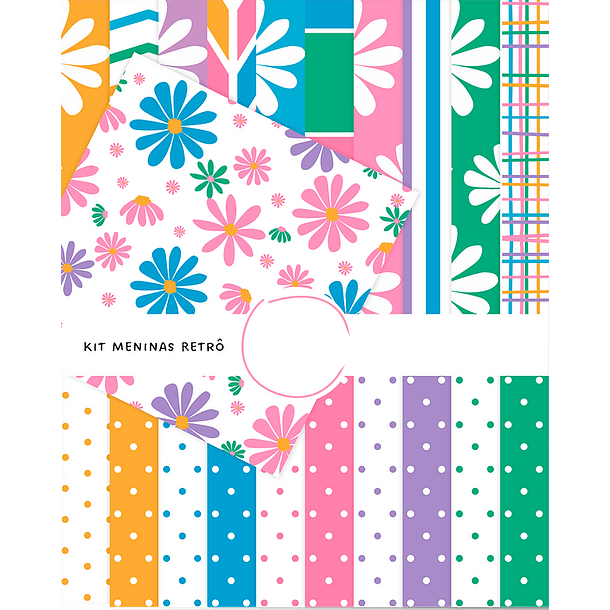 Kit Digital Meninas Retro em Png 2