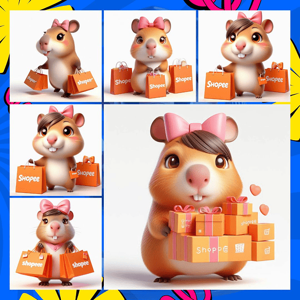 Kit Digital Capivara Rainha da Shopee em Png 2