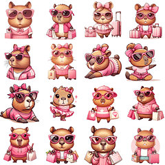 Kit Digital Capivara Me Mimei em Png