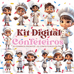 Kit Digital Cozinheira em Png