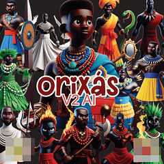 Kit Digital Orixás 3d em Png