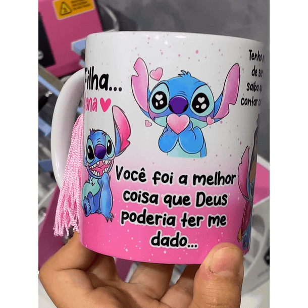 Arte para Caneca Stitch Filha Você foi a melhor coisa que Deus poderia ter me dado... Arquivo em Jpg 2