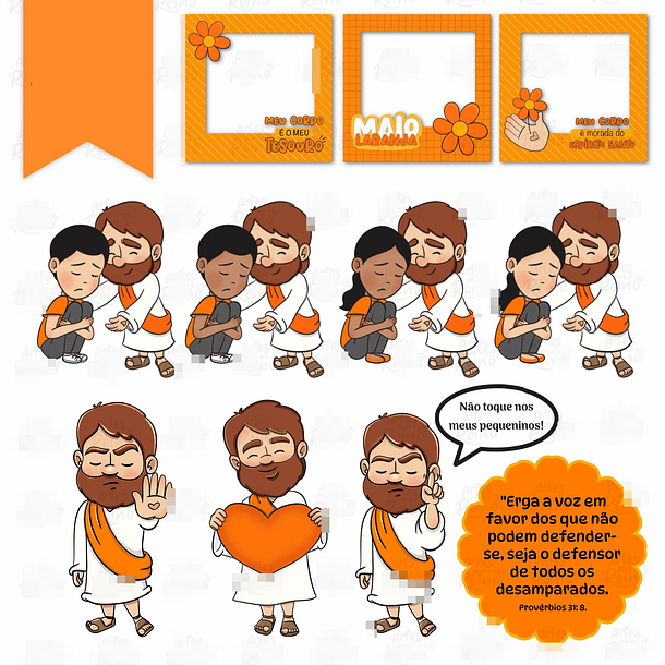 Kit Digital Maio Laranja Png  2