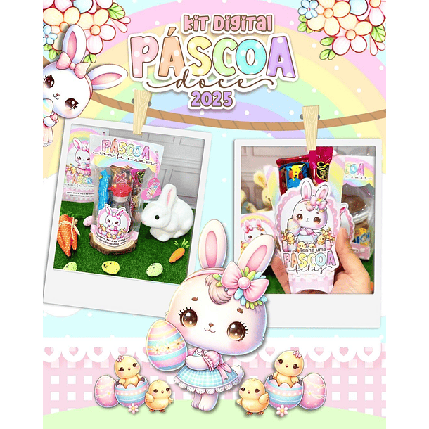 Arquivo de Corte Mimos Páscoa Doce Coelhinhos em Pdf  1
