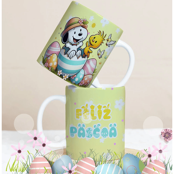 27 Artes para Caneca Páscoa Personagens Arquivo Editável 2