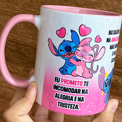 Arte Caneca Stitch Eu prometo te incomodar na alegria e na tristeza, na saude e na doença, na amizade e no amor Arquivo em Jpg