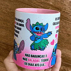 Arte Caneca Stitch Eu prometo te incomodar na alegria e na tristeza, na saude e na doença, na amizade e no amor Arquivo em Jpg