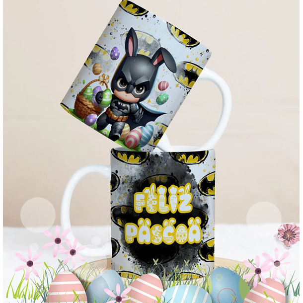 27 Artes para Caneca Páscoa Personagens Arquivo Editável 8