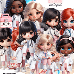 Kit Digital Mascotes Medicas Medicina Arquivo em Png 