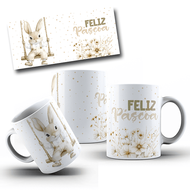 10 Artes para Caneca Páscoa Vintage Arquivo Editável 8