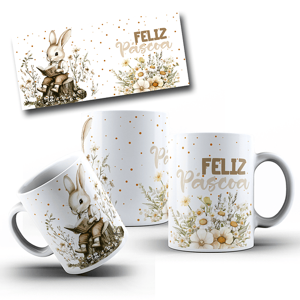 10 Artes para Caneca Páscoa Vintage Arquivo Editável 9