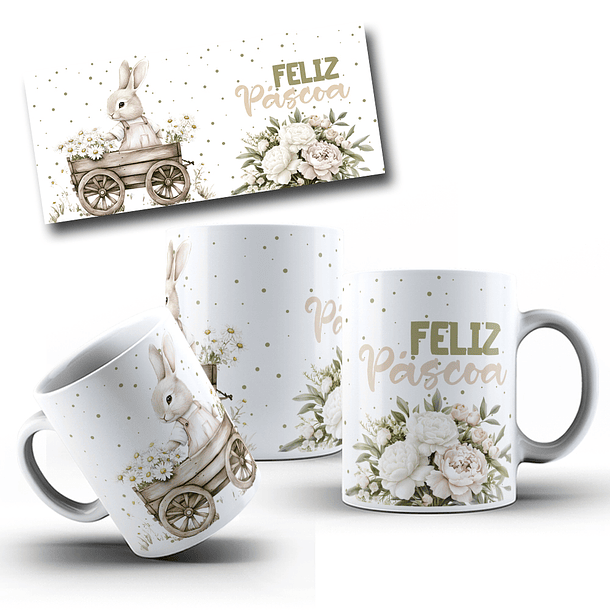 10 Artes para Caneca Páscoa Vintage Arquivo Editável 10