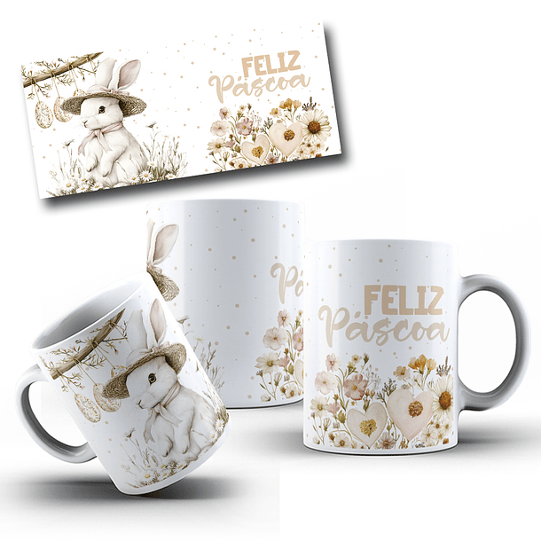 10 Artes para Caneca Páscoa Vintage Arquivo Editável 11