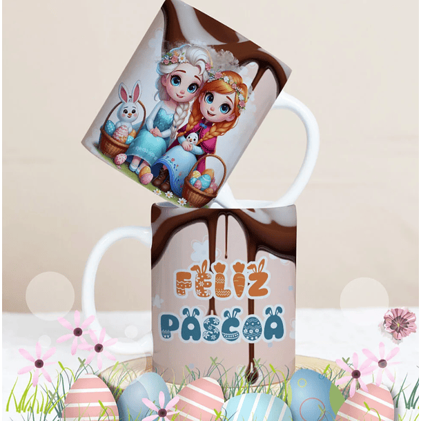 27 Artes para Caneca Páscoa Personagens Arquivo Editável 18