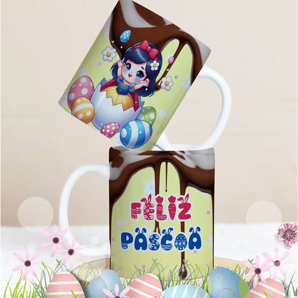 27 Artes para Caneca Páscoa Personagens Arquivo Editável 20