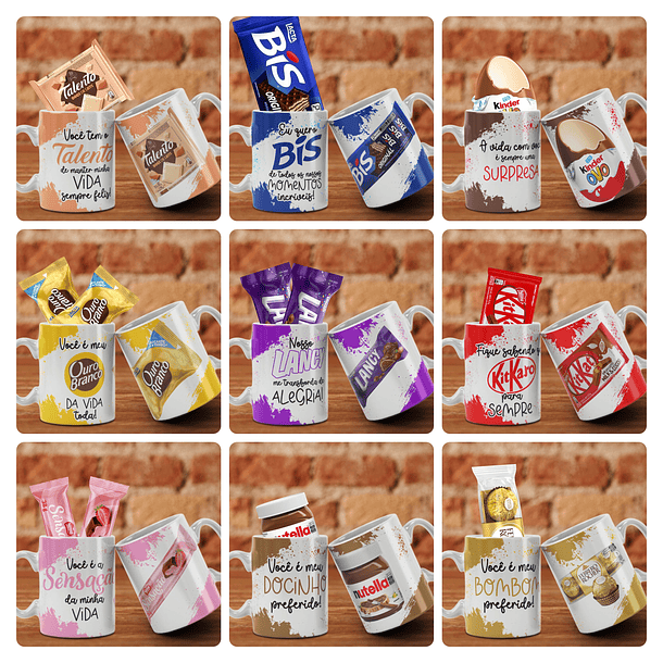 15 Artes para Caneca Chocolates Páscoa Arquivo em Jpg  7