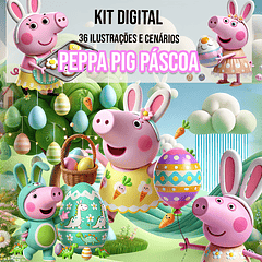 Kit Digital Páscoa Peppa Pig Arquivo em Png