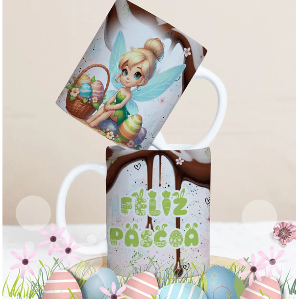 27 Artes para Caneca Páscoa Personagens Arquivo Editável 22