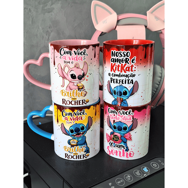 15 Artes para Caneca Stitch Amor de Chocolate Arquivo em Jpg 1