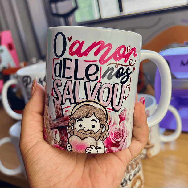 19 Artes para Caneca Páscoa Jesus Cristã Arquivo em Jpg 2