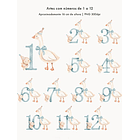 Kit Digital Sr Ganso e Pintinho Aquarela Numerais Arquivo em Png  2