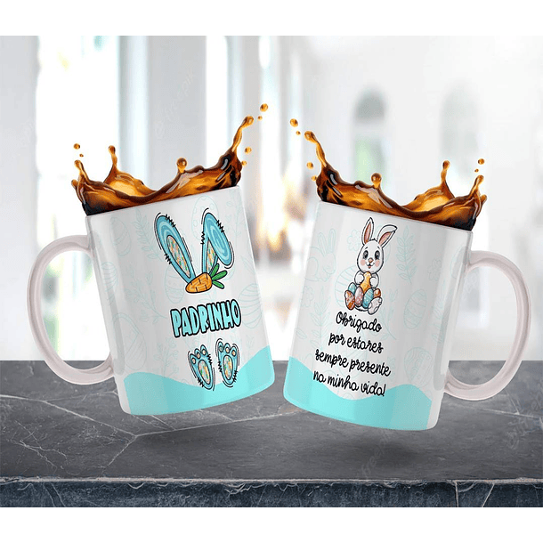 4 Artes para Caneca Estampa Padrinhos Páscoa em Jpg  1