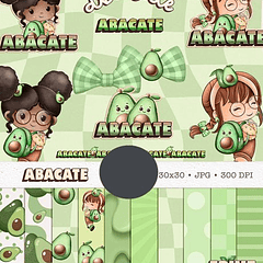 Kit Digital Boneca Cute Frutinhas Abacate Aquarelado Png